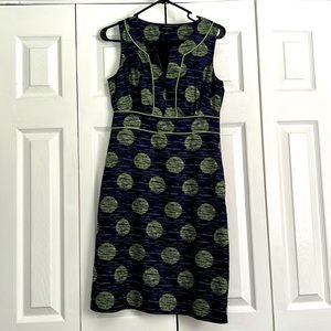 CLEARANCE: Navy Blue dress with Kelly Green details.